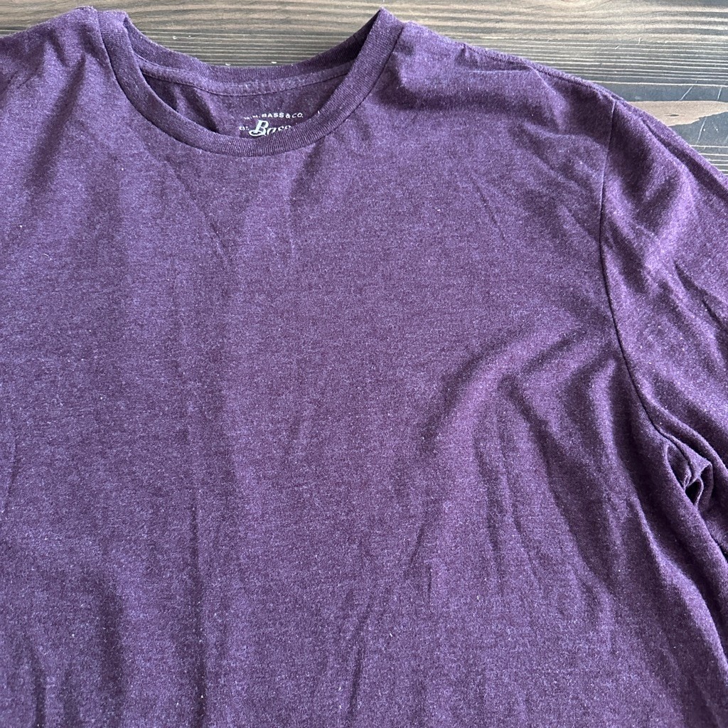 G.H. Bass Long Sleeve Tee Mens XL Purple Crew Neck Casual Basic Cotton Blend