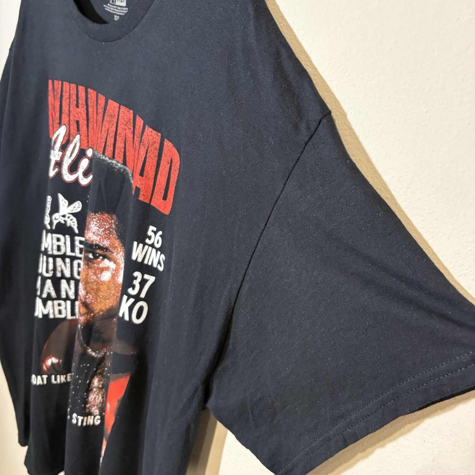 Muhammad Ali Men&rsquo;s T-Shirt Rumble Young Man Mineral Black Size 2XL Boxing Black