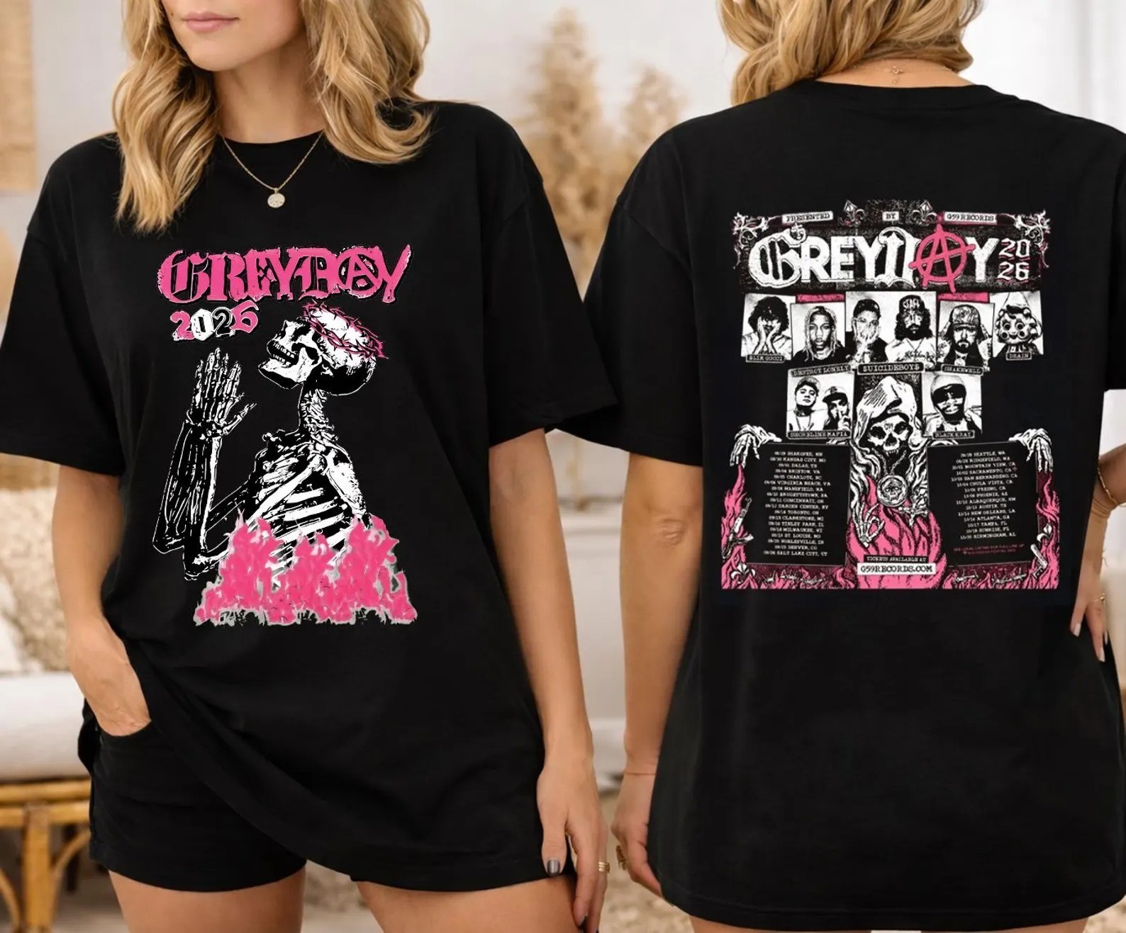 Grey Day 2026 Tour Concert Suicideboys Fan Gifts Unisex T-Shirt