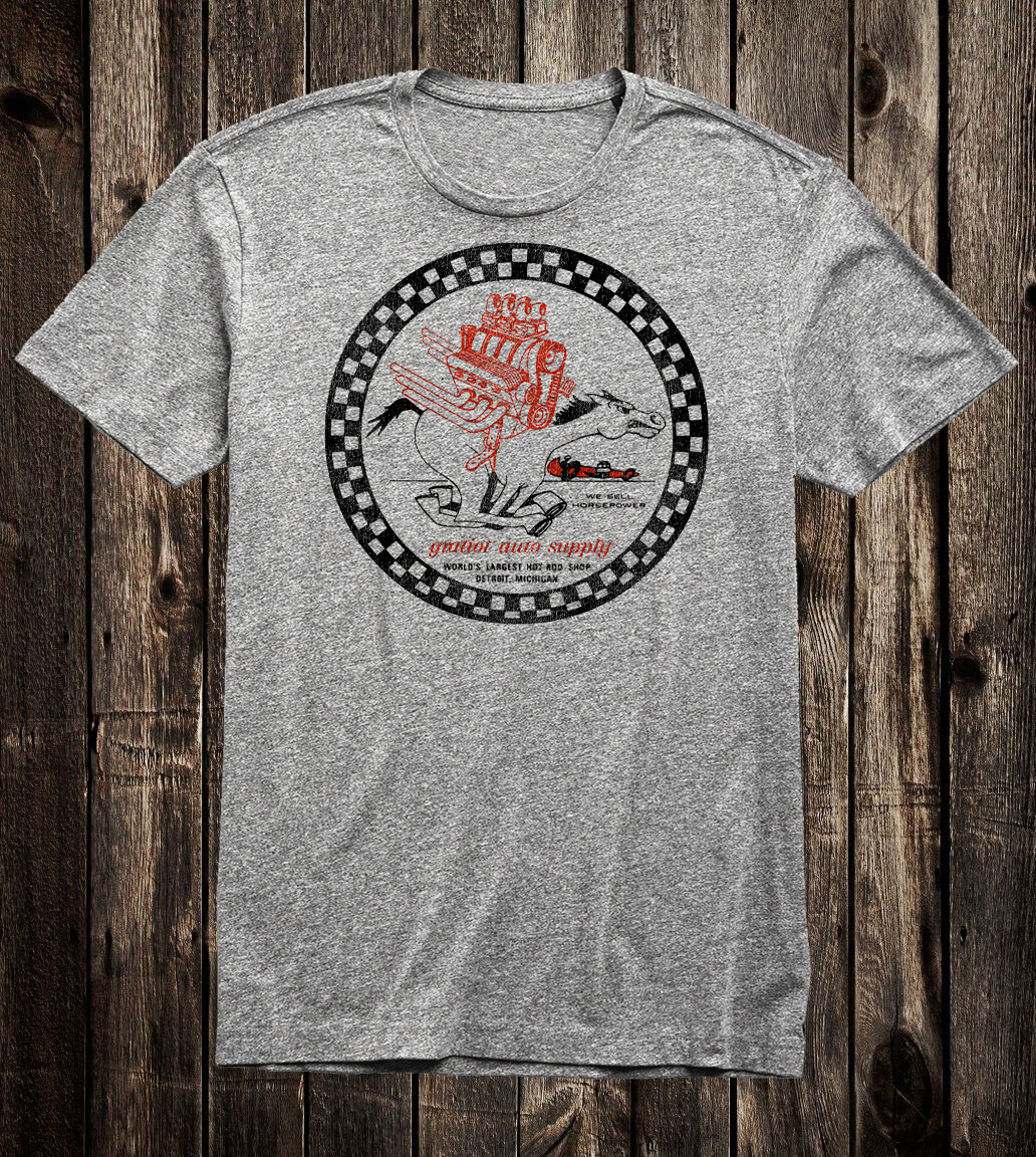 Hot Rod Tee T Shirt Drag Race 100% Cotton Gratiot Auto Supply Speed Shop