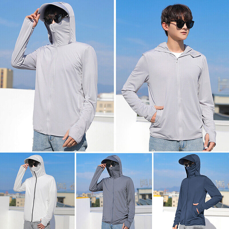 Upf 50+ Men&rsquo;s Long Sleeve Sun Skin Protection T-Shirt Outdoor Fishing Hoodies Us