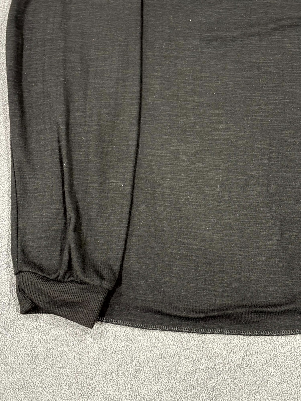 George Henley Shirt Mens Medium Black Ribbed Cuff Long Sleeve Streetwear Casual