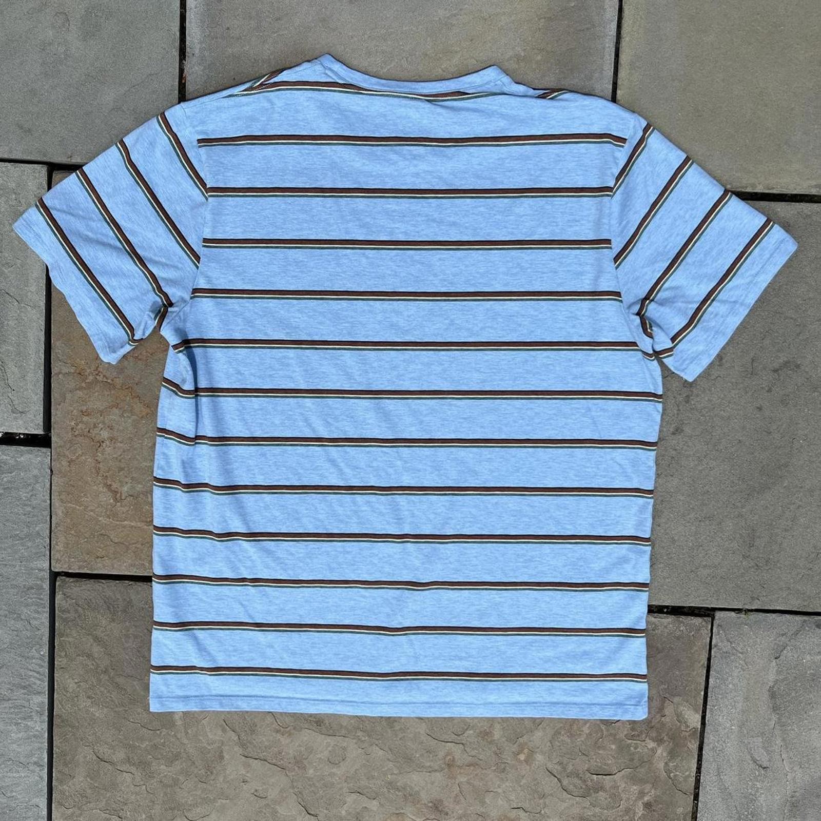 Light Blue Heather Varied Stripe Pima Cotton T-shirt