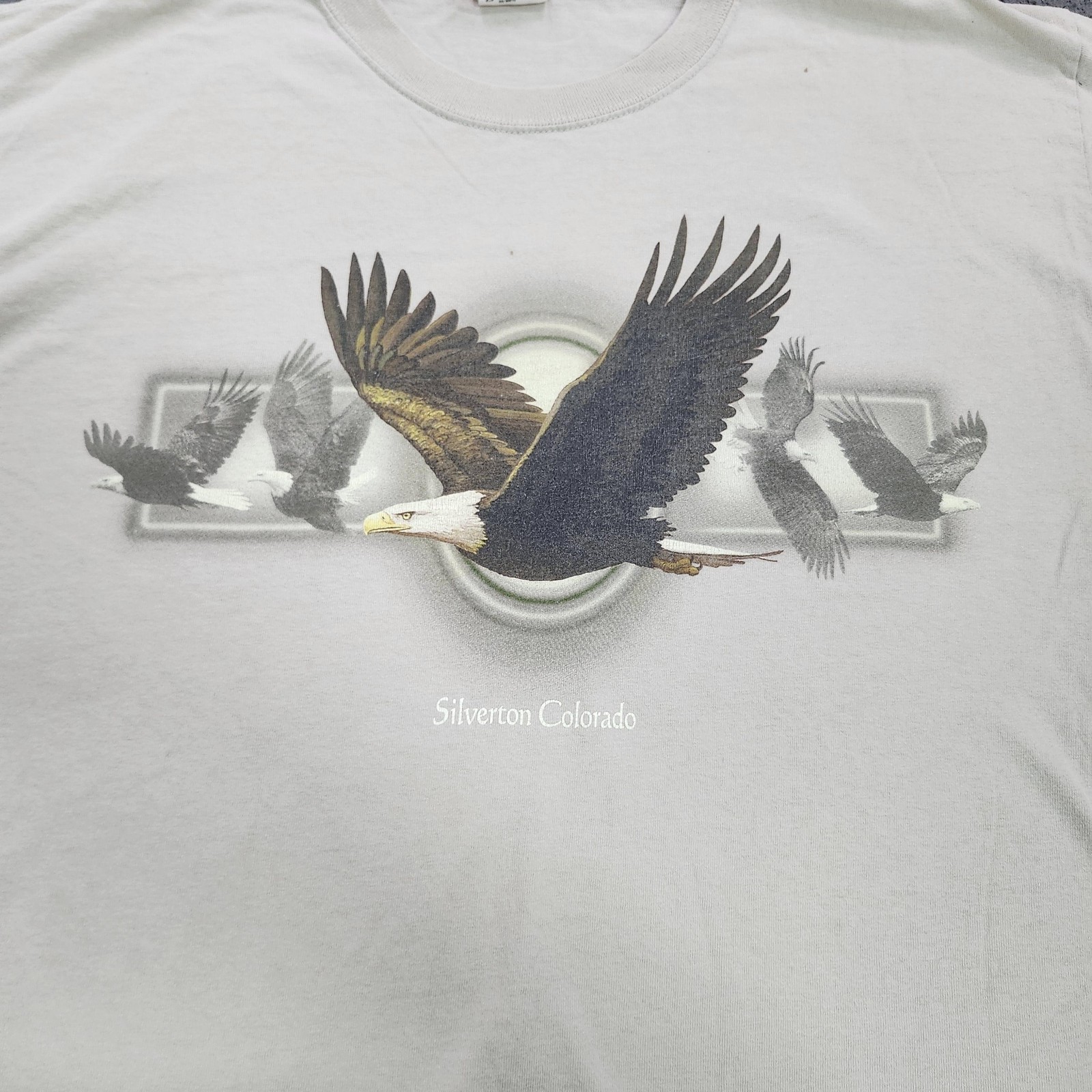 Anvil Shirt Mens Large Beige Silverton Colorado Eagle Graphic Tee Wildlife