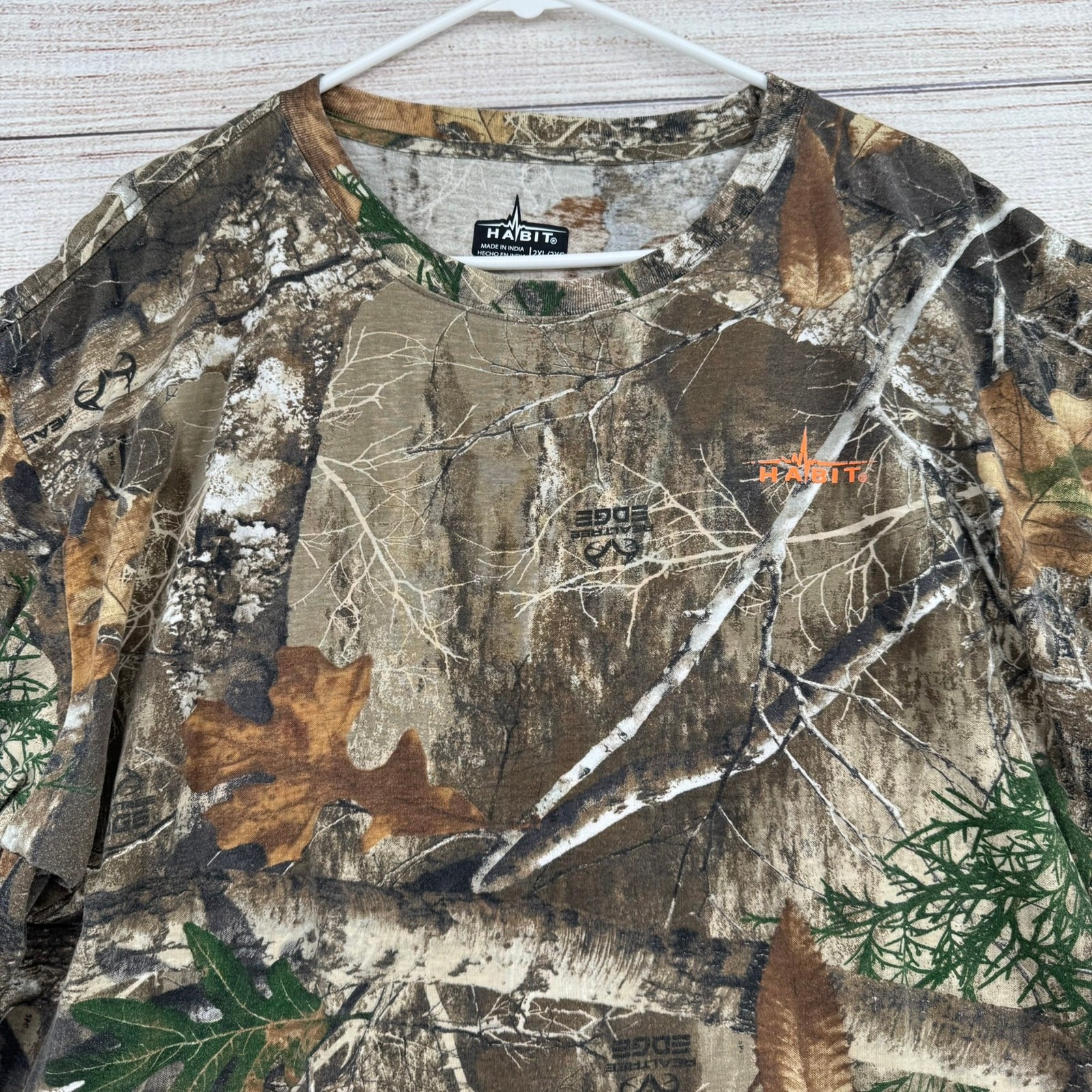 Habit Realtree Edge Camouflage T-Shirt Mens 2XL Brown Green Forest Autumn