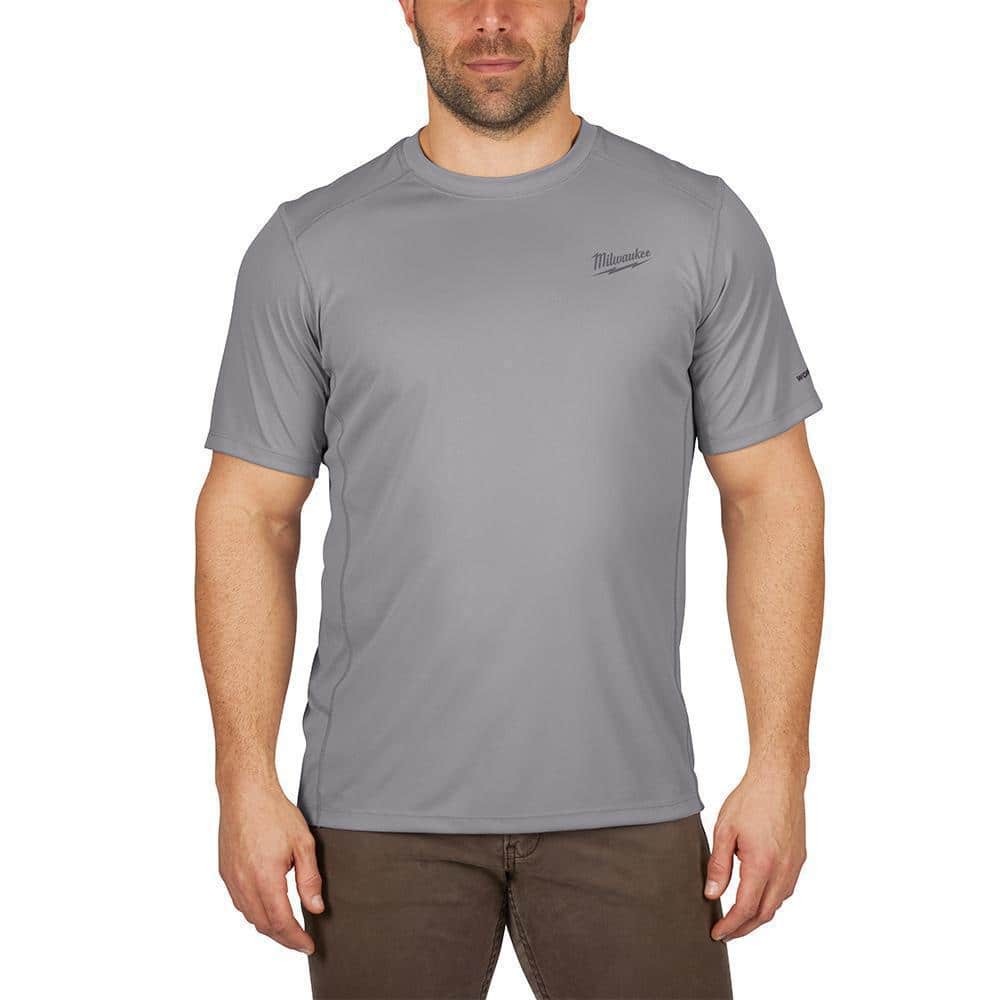Milwaukee Gen II Men&rsquo;s Work Skin Large Gray Lightweight Performance T-Shirt
