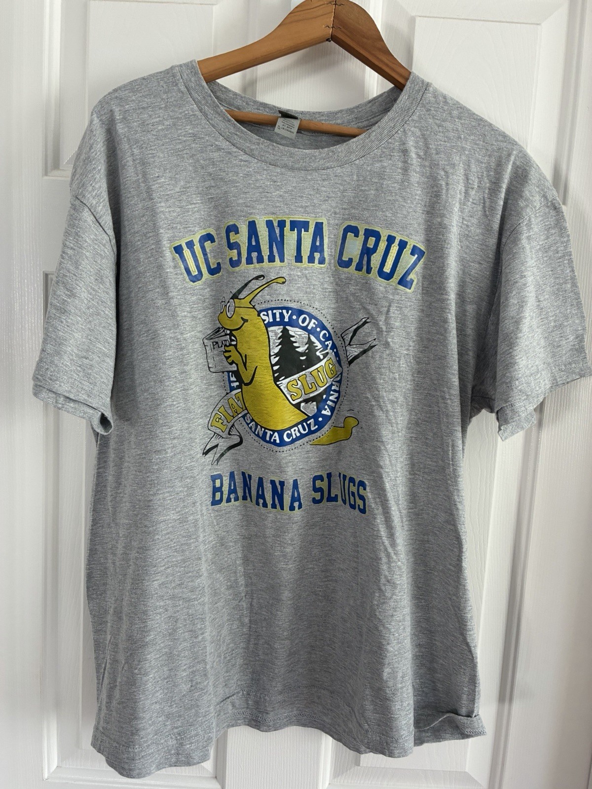 UC Santa Cruz Banana Fiat Slugs Heather Gray T-Shirt Men’s XL Pulp Fiction 1997