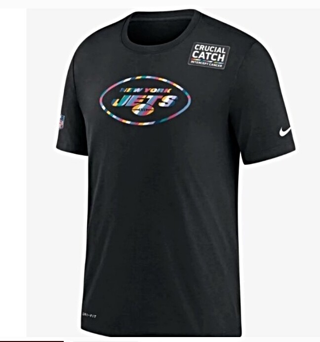 AUTHENTIC NIKE DRY NFL ON FIELD NY JETS CRUCIAL CATCH T-SHIRT NKF8-00A