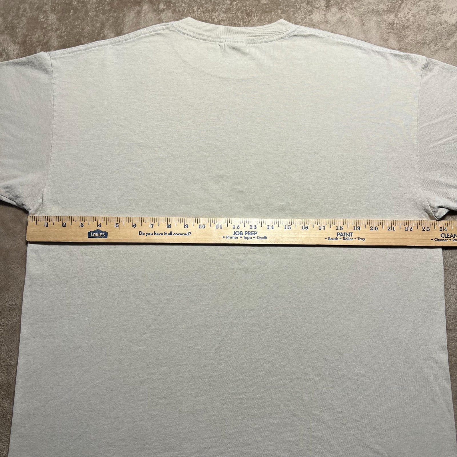 Vintage Y2K Blank T Shirt Mens XL Beige Cotton Basic Minimal Tee Anvil Tag