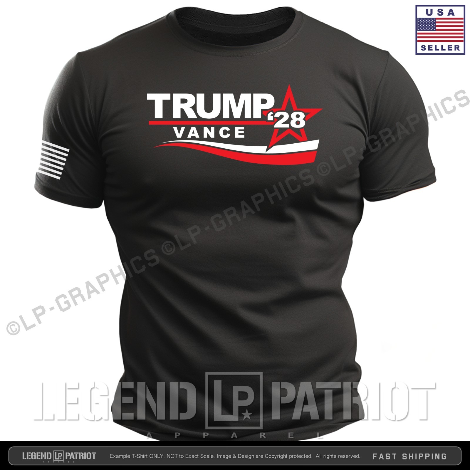 TRUMP VANCE 2028 T-Shirt patriotic campaign election maga usa men tee S-2XL