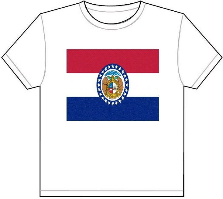 MISSOURI STATE FLAG T-SHIRT TEE PICTURE PHOTO st louis jefferson kansas 1390
