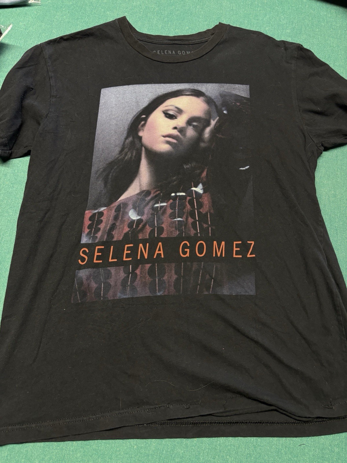 Selena Gomez Revival Tour 2016 Double-Sided Graphic T-Shirt L Black Crew Neck