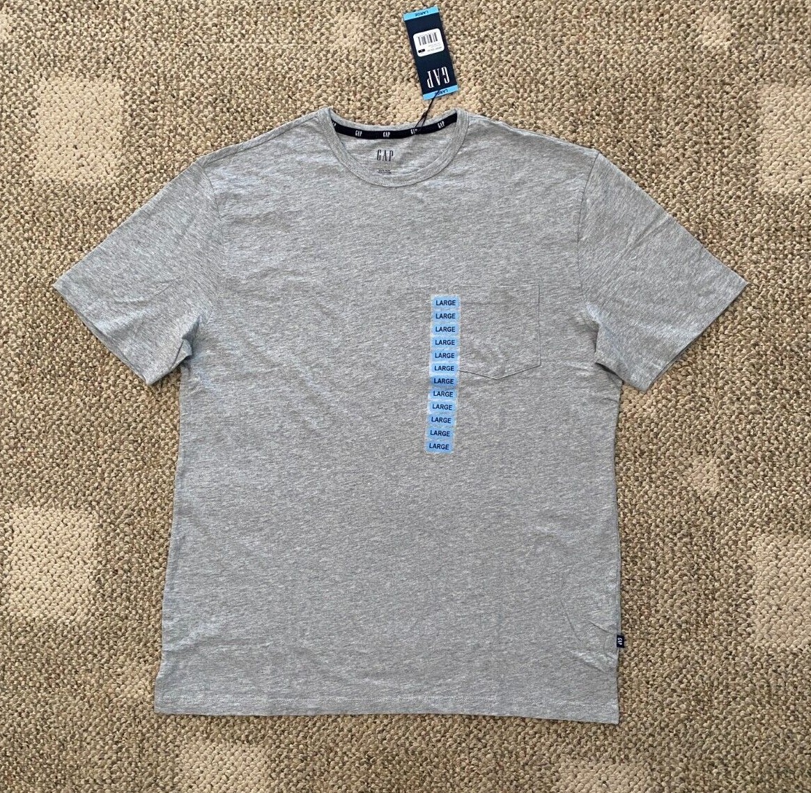 GAP T-Shirt Top Shirt Short Sleeve Slub Pocket Tee Soft Cotton Men&rsquo;s Large L