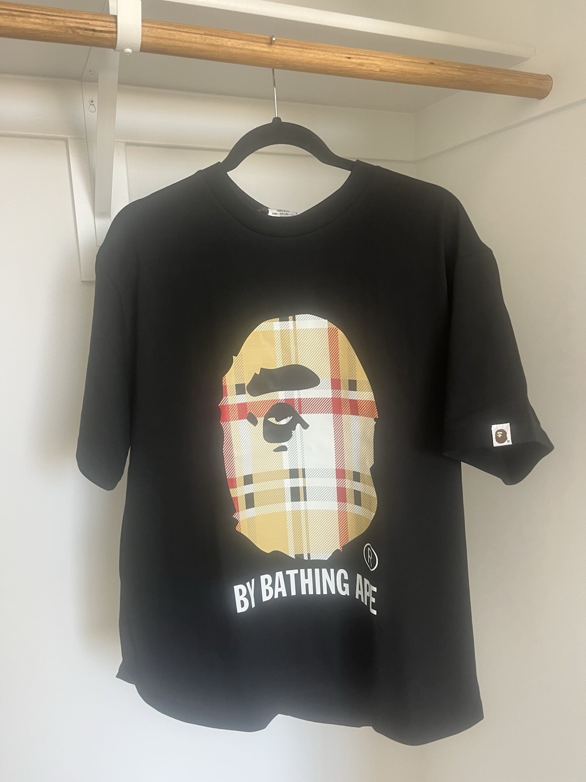 A Bathing Ape BAPE Ape Head Black Graphic Cotton Crew Neck T-Shirt Men&rsquo;s L
