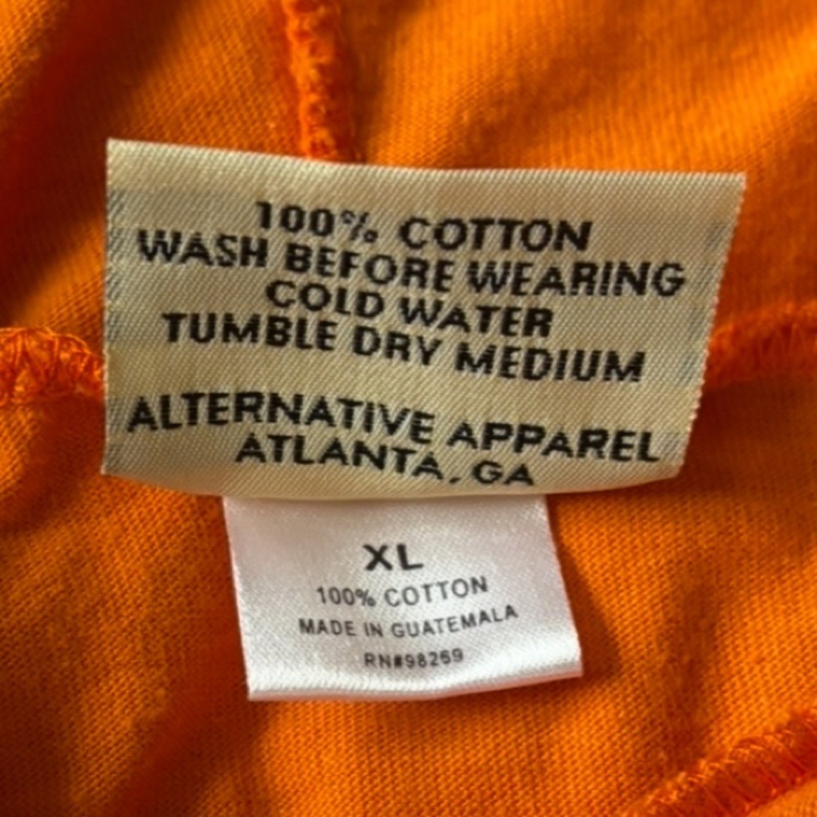 Alternative Apparel Reese’s Men’s Orange & White Hooded Long Sleeve Size XL