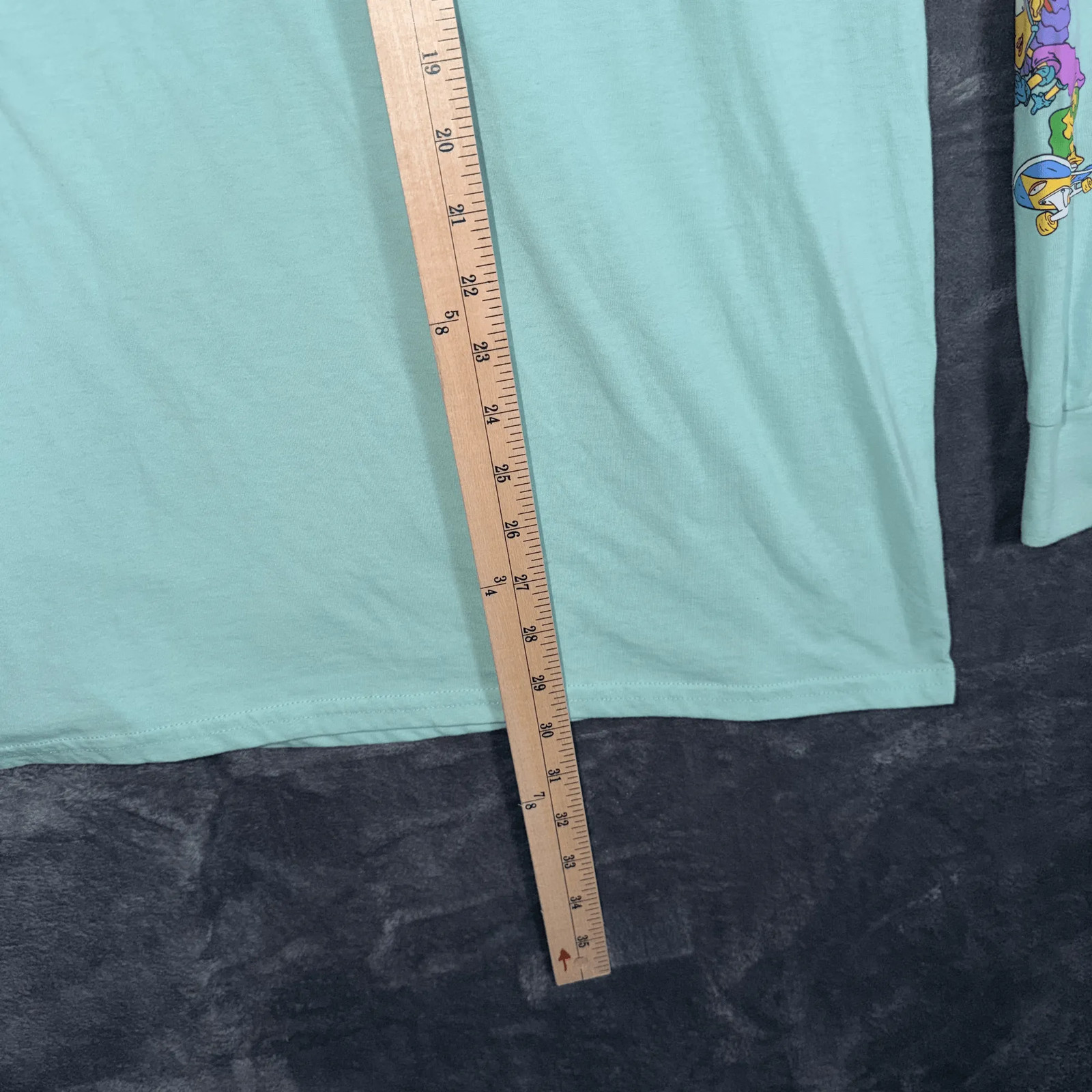 Nickelodeon Mens Long Sleeve T-Shirt 2XL 90s Cartoons Graphic Mint Green