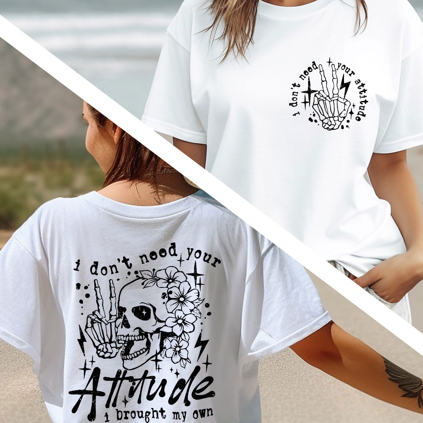 Oversize Shirt, I don&rsquo;t need your attitude T-Shirt, Positive Vibes Tee