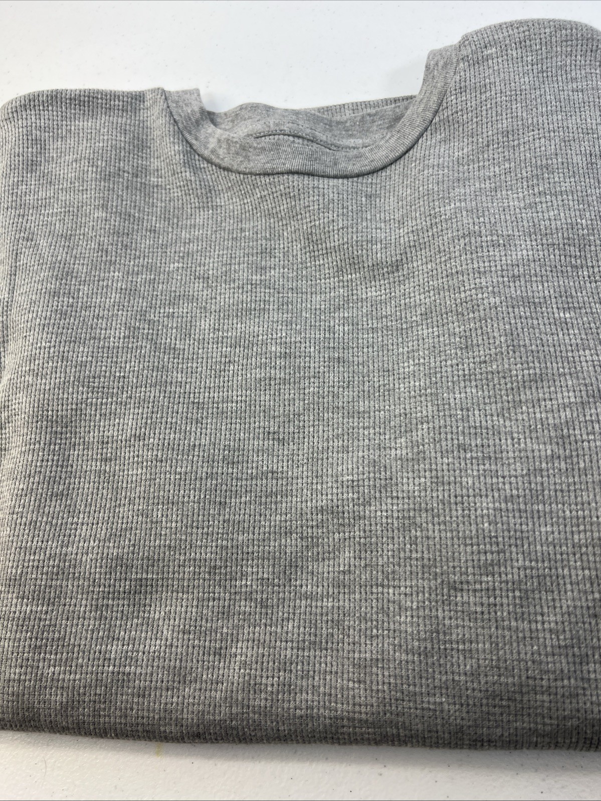 NWT Linea Uomo Gray Waffle Knit Thermal Crew Neck Size XL