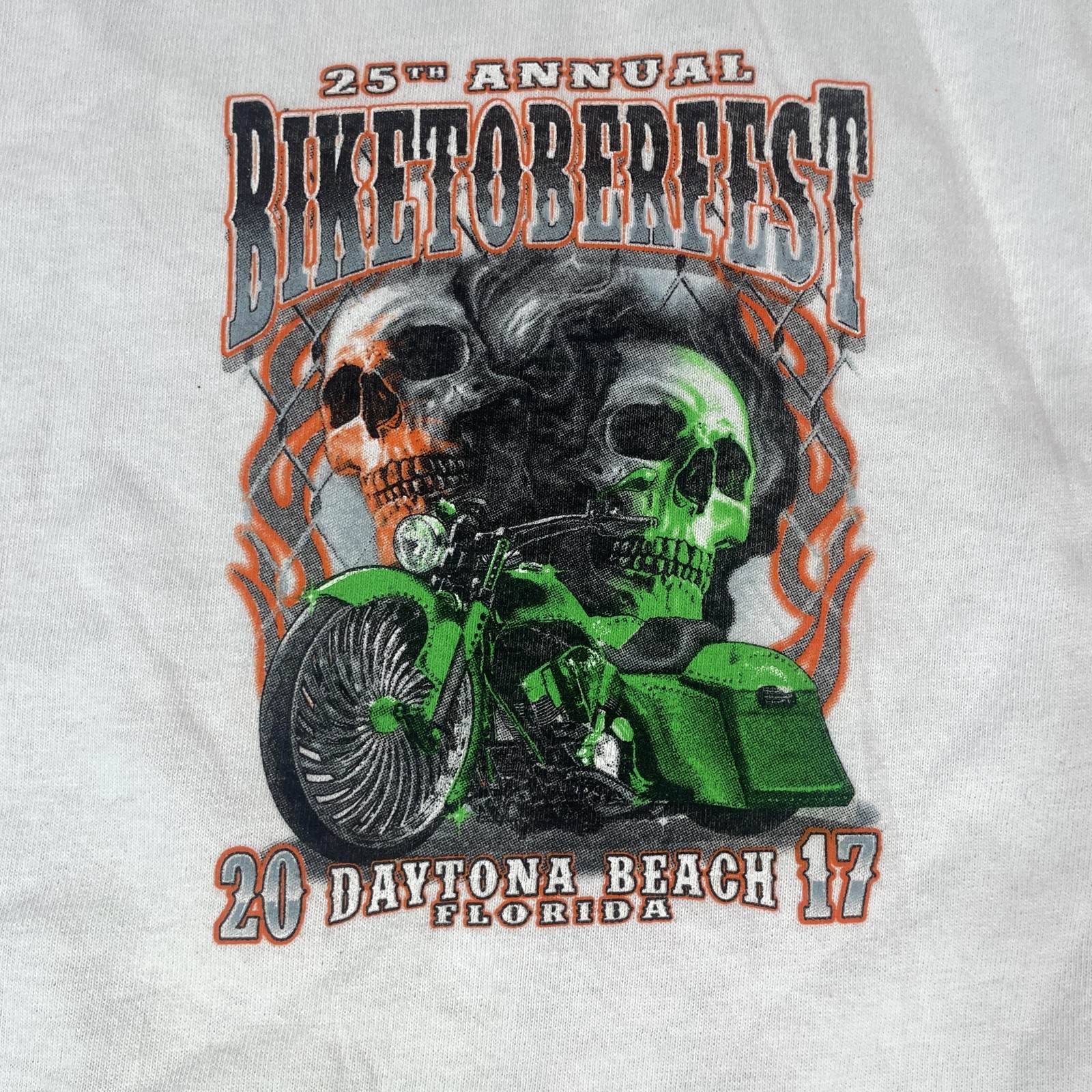 Skull Biker Shirt Mens XL Daytona Beach 2017 Motorcycle SUNA Biketoberfest Tee T