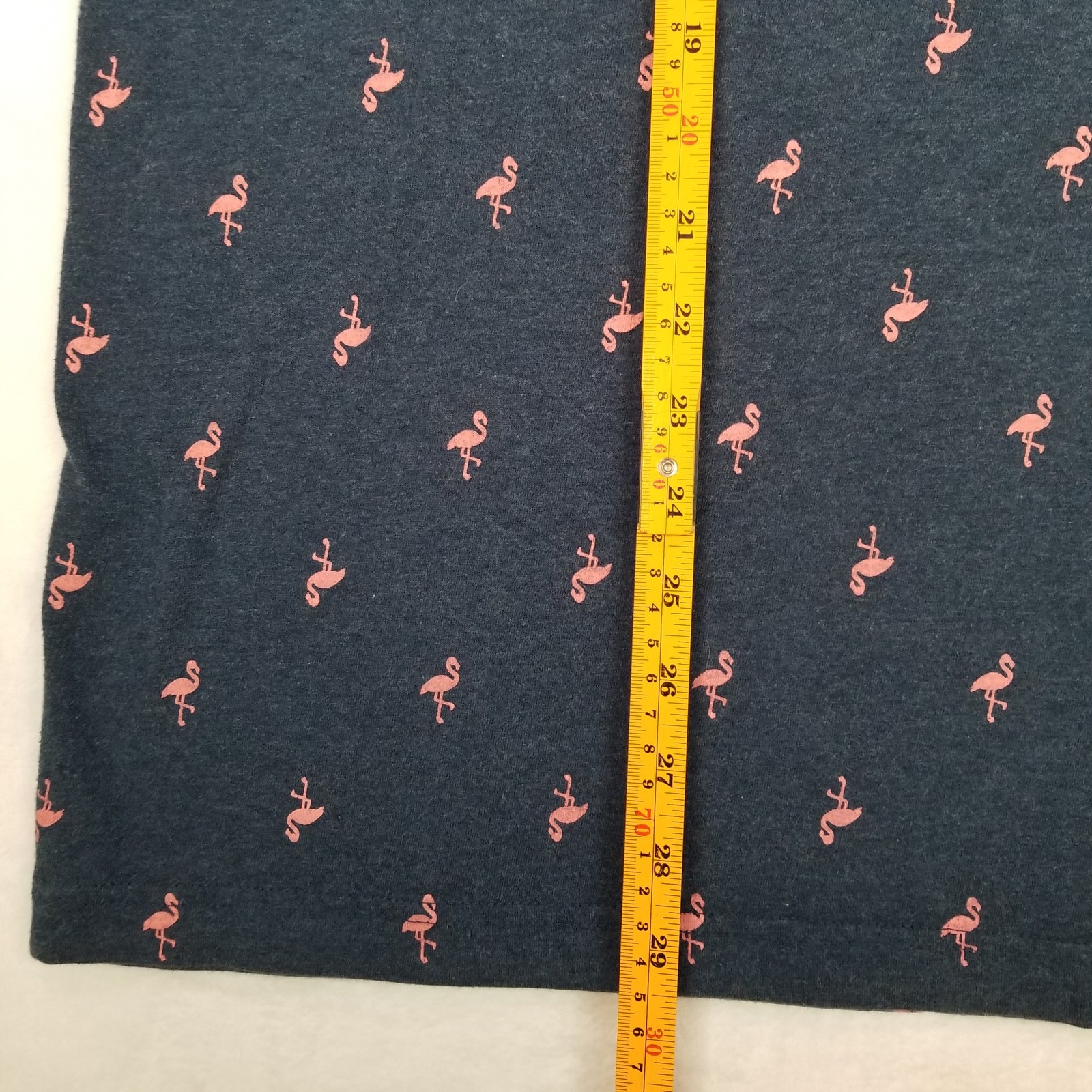 George Men&rsquo;s Navy Pink Flamingo All Over Print T-Shirt Size Large Classic