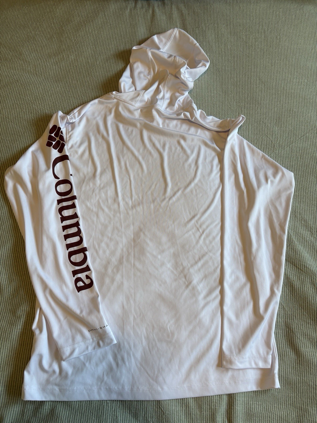 Columbia PFG Hoodie Shirt Men&rsquo;s Size Medium White Fishing Outdoor Omni Shade