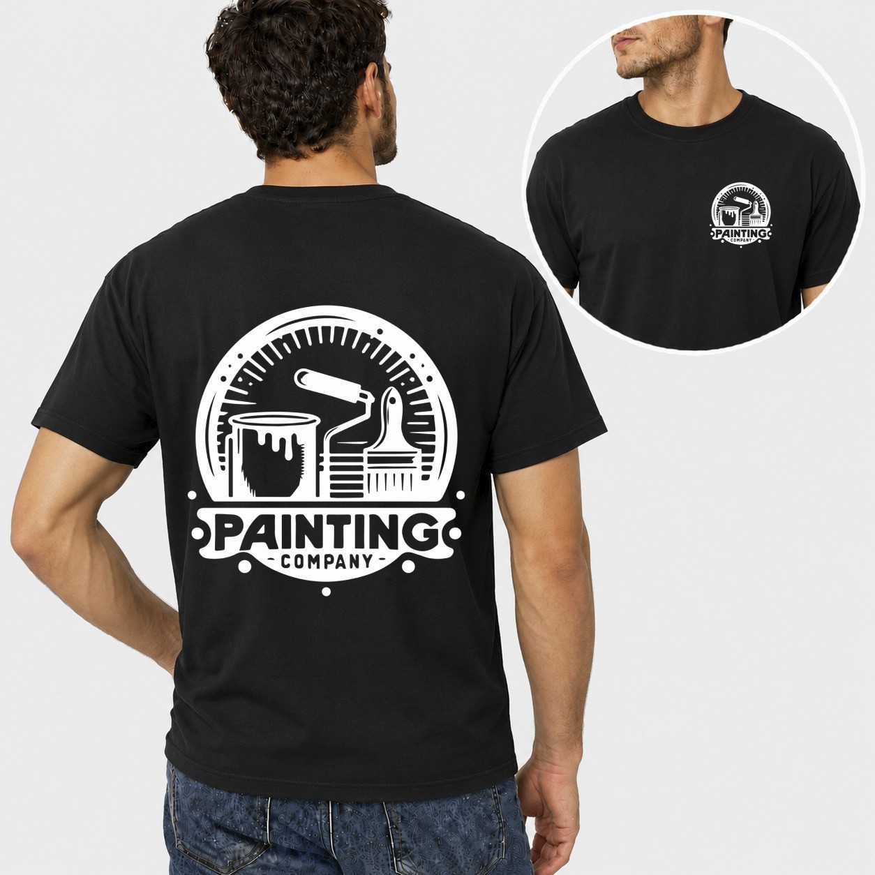 Mens Personalised Work T Shirt Custom Trade Company Logo Plumber Mechanic Top UK
