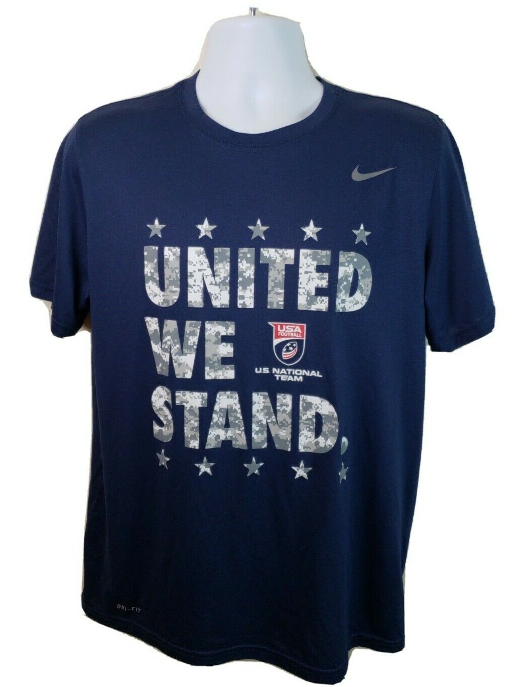 Official Nike Team USA Football United We Stand Navy Blue Tshirt Size Large