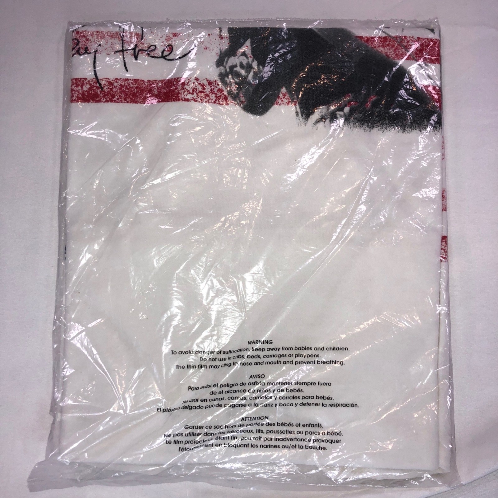 Authentic Jimi Hendrix American Flag White Graphic T-Shirt Small New
