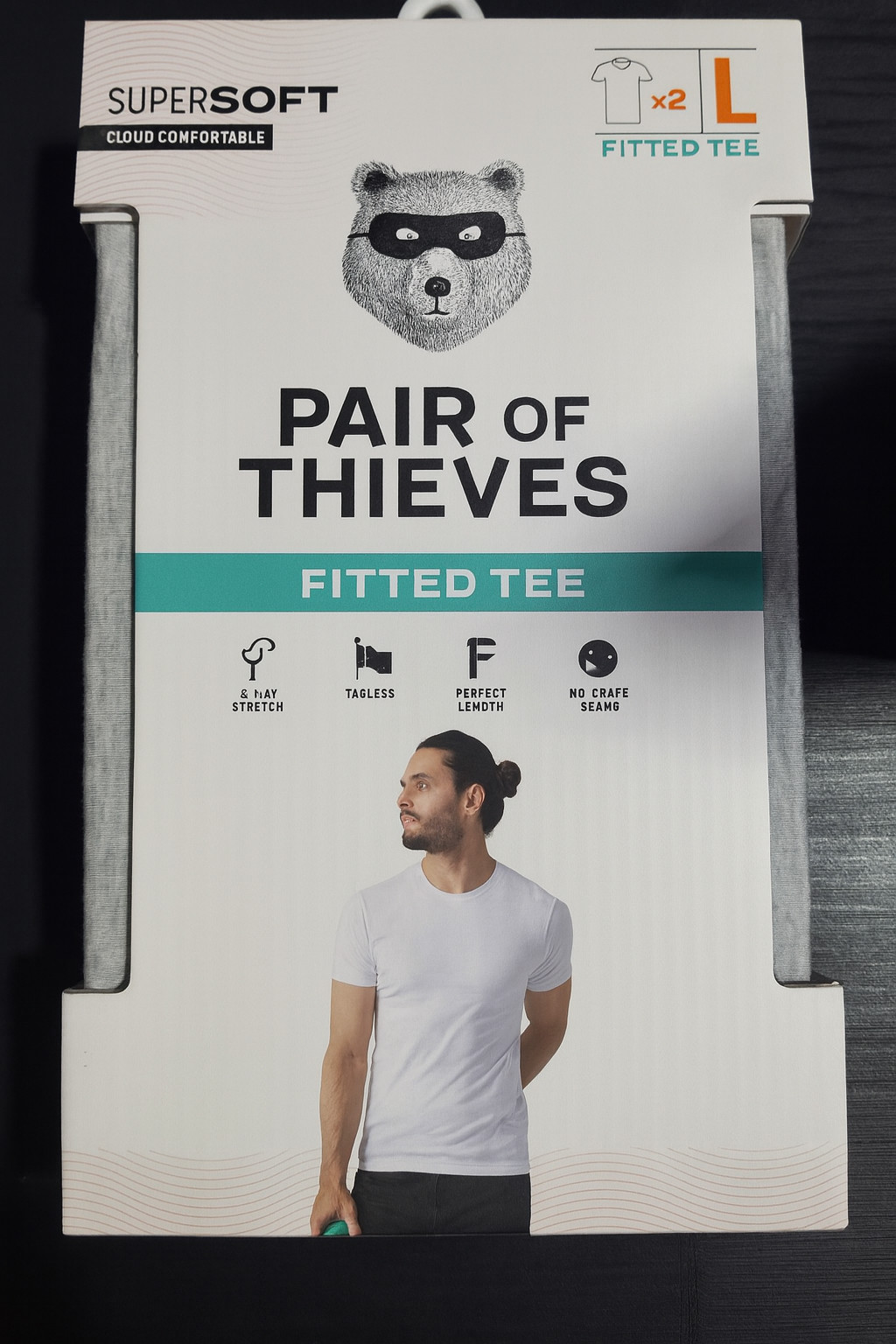 Pair of Thieves Men’s T-Shirt 2-Pack Grey & White Large Super Soft Crew Neck