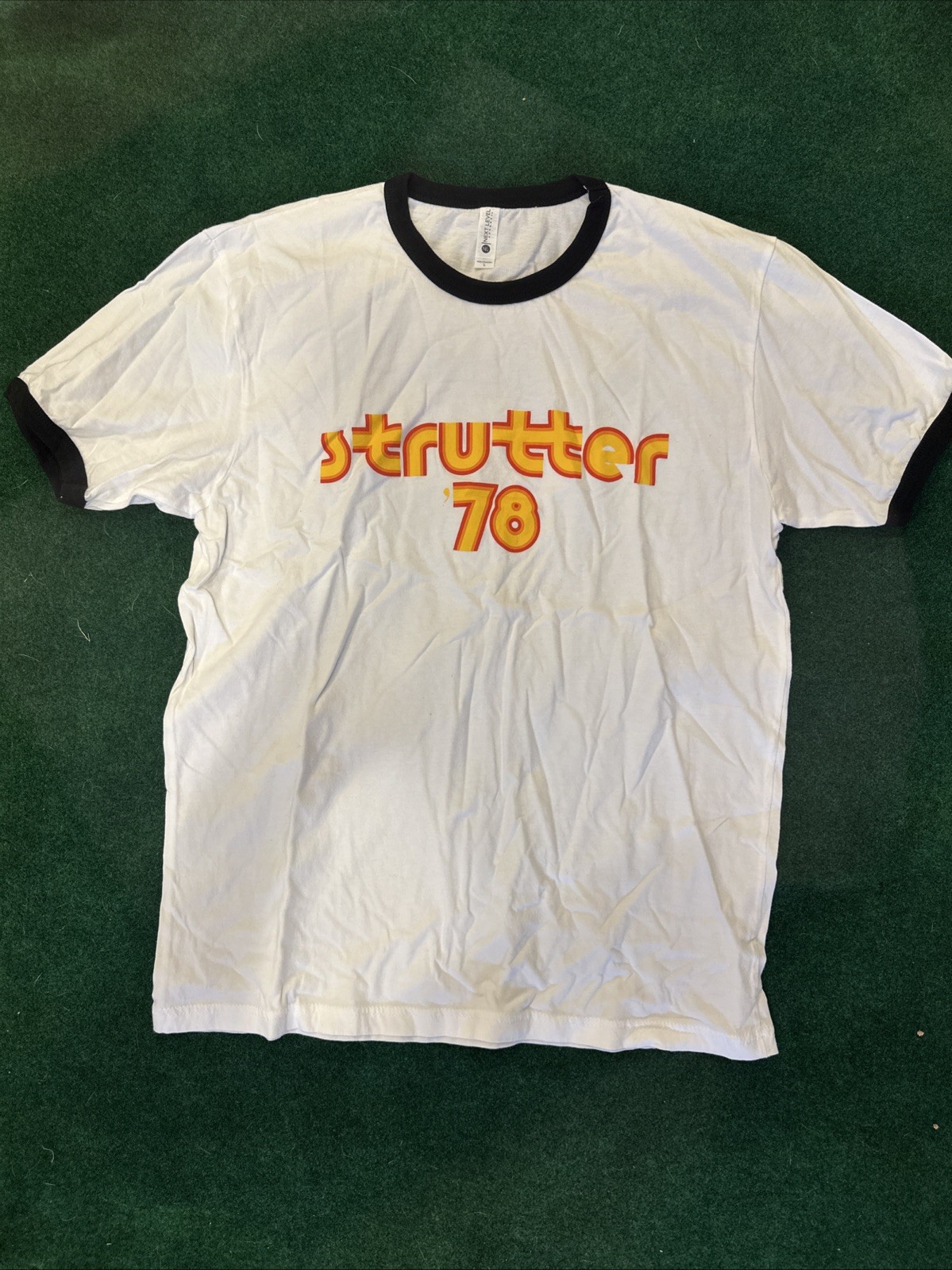 STRUTTER &rsquo;78 RINGER T-SHIRT Adult Large Next Level Apparel Vintage Rock Band