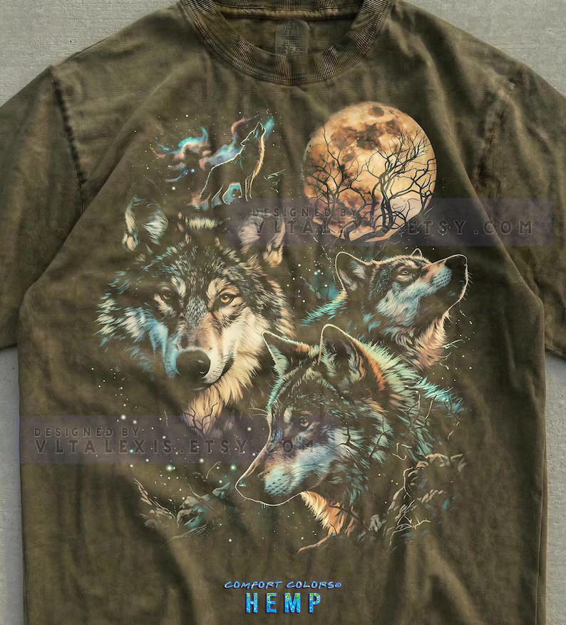 Wolf Howling Wolves Moonlight Predator Comfort Tee Wild Animal Nature