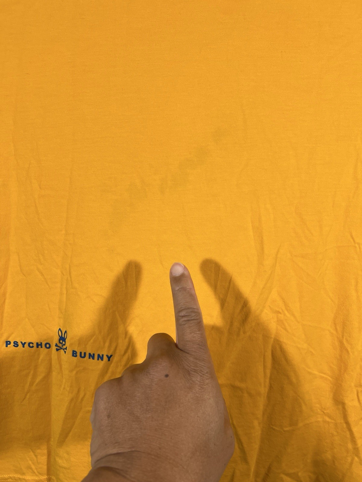 Psycho Bunny Men&rsquo;s Lyons Flocking Graphic Tee Saffron Shirt Size 4 Pima Cotton