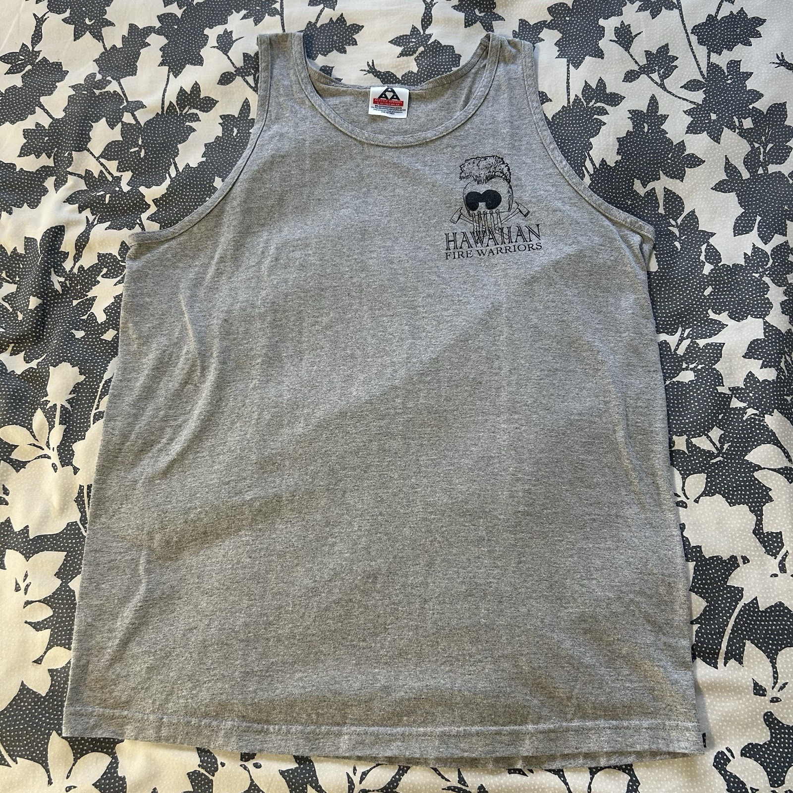 VTG Y2K Alstyle AAA Hawaiian Fire Warriors Tank Top Men&rsquo;s L Alii Graphics Gray