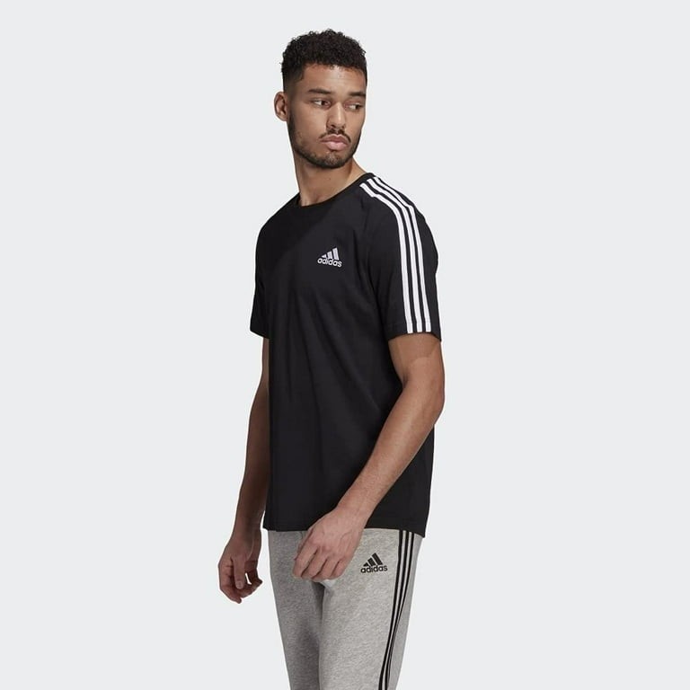 ADIDAS Men&rsquo;s Essentials 3-Stripes Tee Black / White