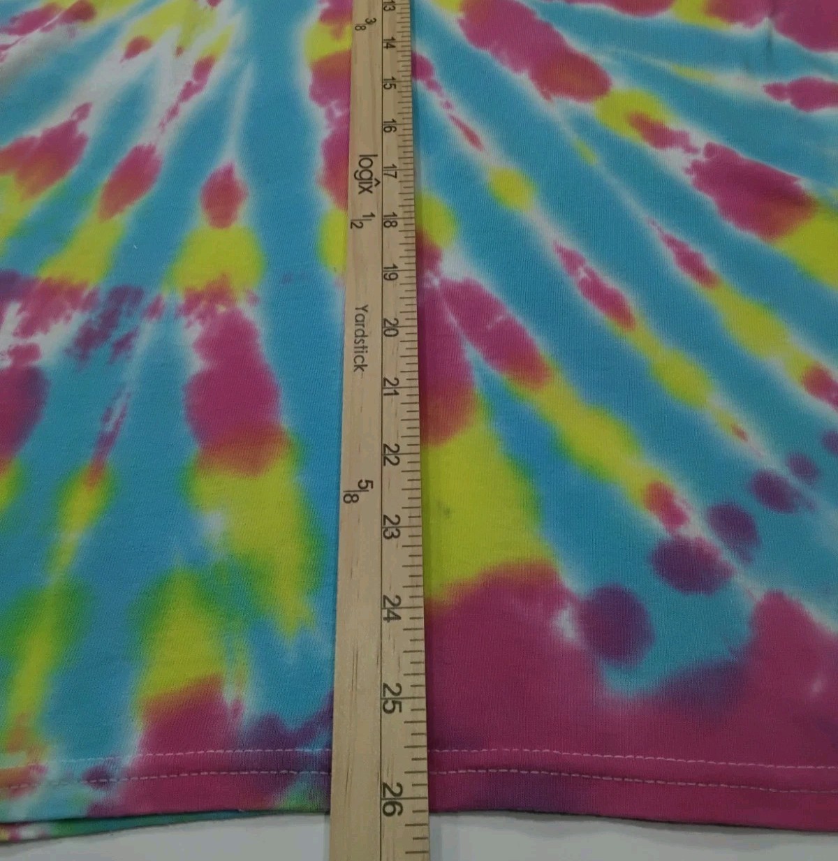 New Tie Dye Men&rsquo;s Medium T-Shirt Blue Yellow Multicolor Summer Swirl Spiral