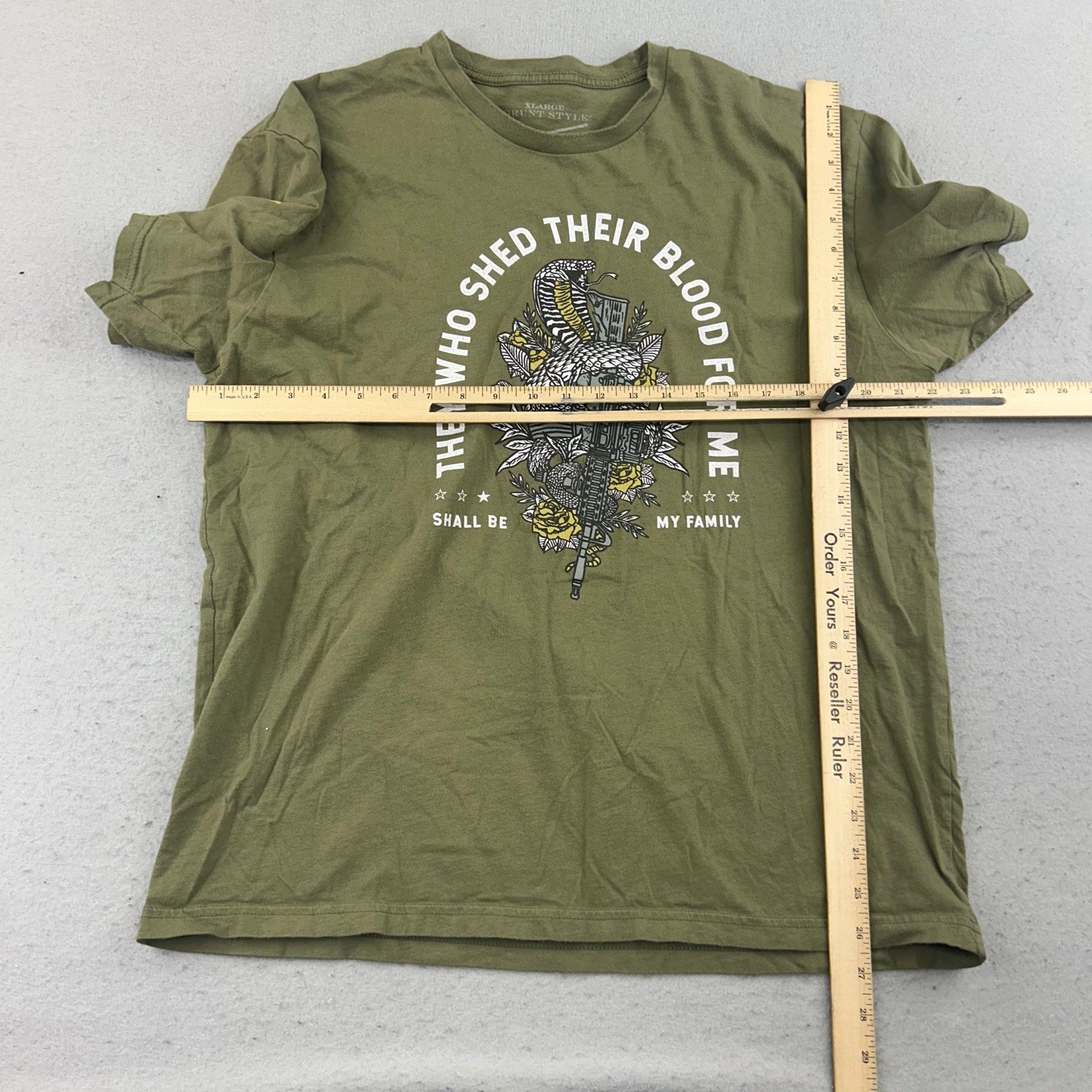 Grunt Style Shirt Mens XL Green Cotton Short Sleeves Crew Neck Tee