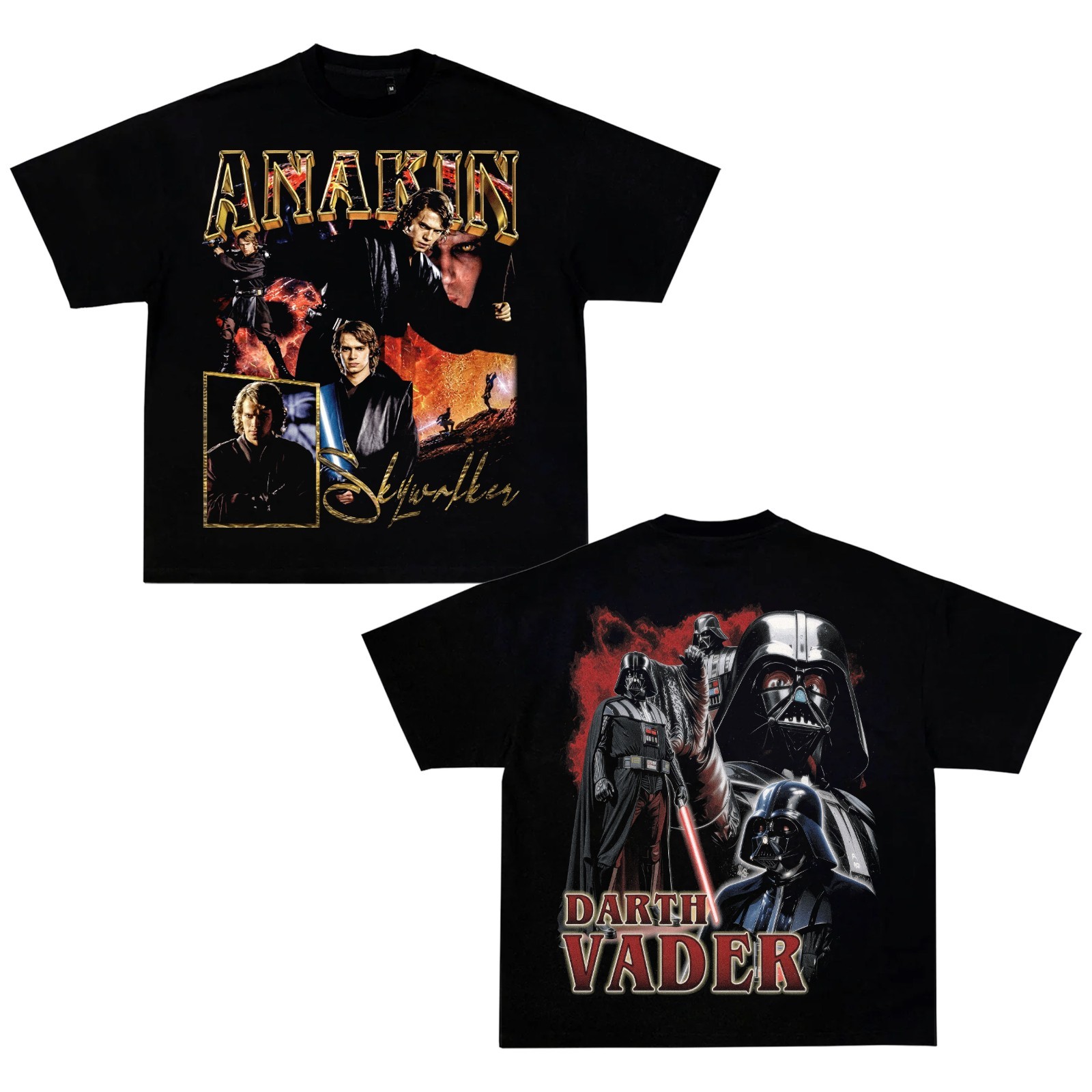 Anakin Skywalker Darth Vader Graphic T-Shirt Double Sided Movie Tee