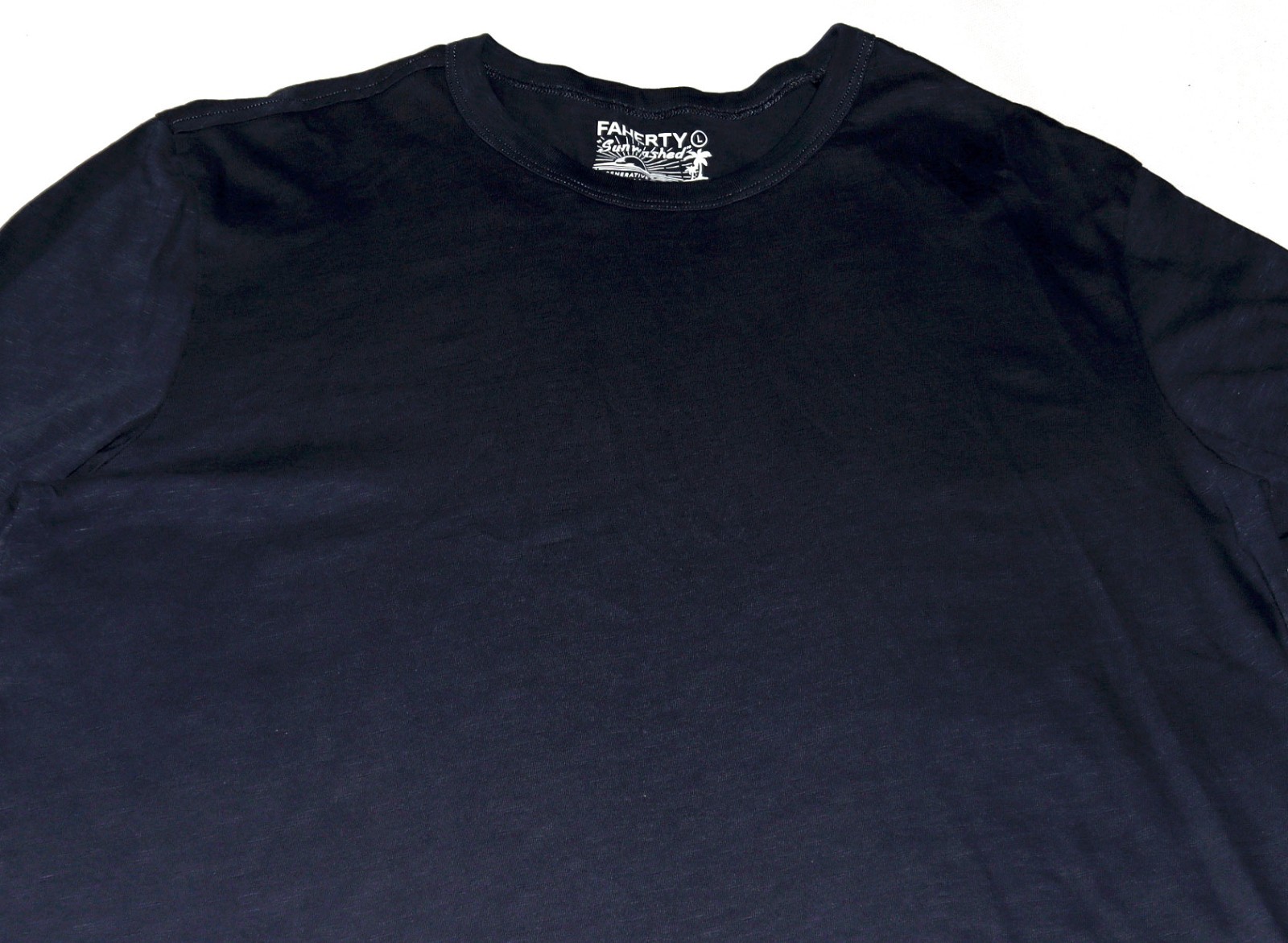 Faherty Men&rsquo;s LS Sunwashed Regenerative Cotton Tee Shirt Dune Navy Size Large