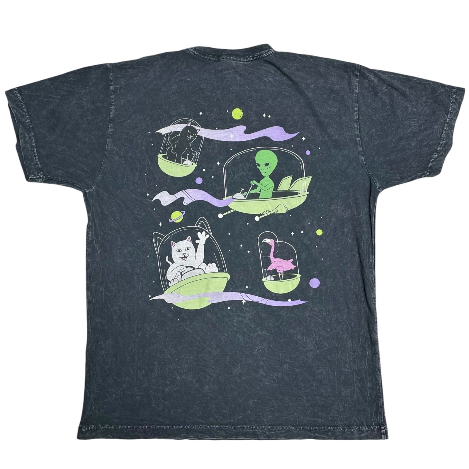 RIPNDIP The Nermsons Cat Vacuum Alien « Must Be Nice » Mineral Black Tee Size L