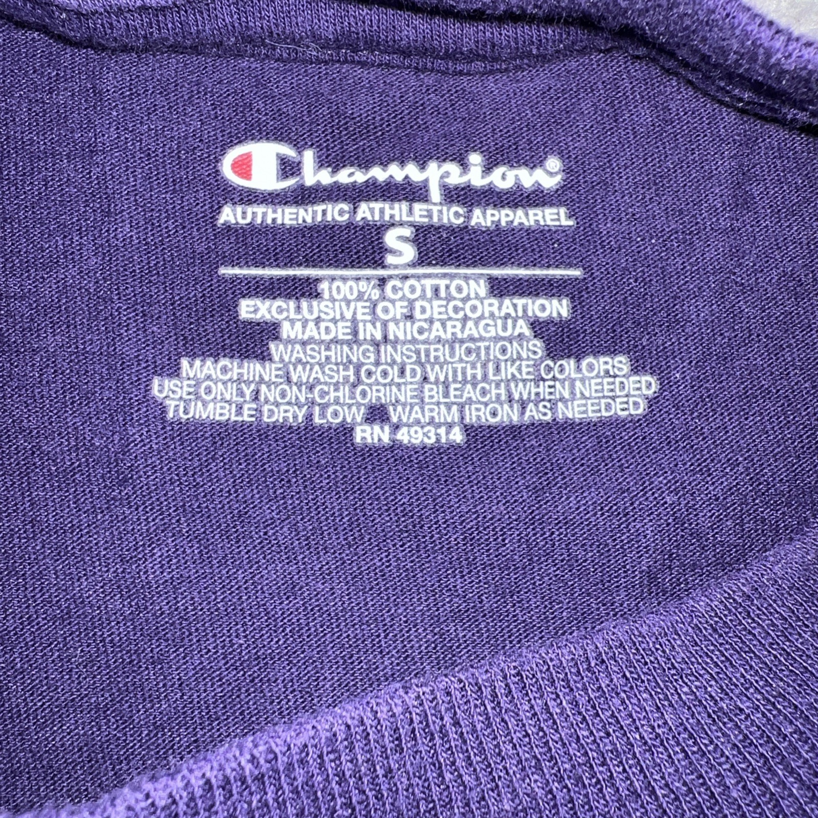 Champion New York University Stern Shirt Men Sz S Purple Long Sleeve College Tee