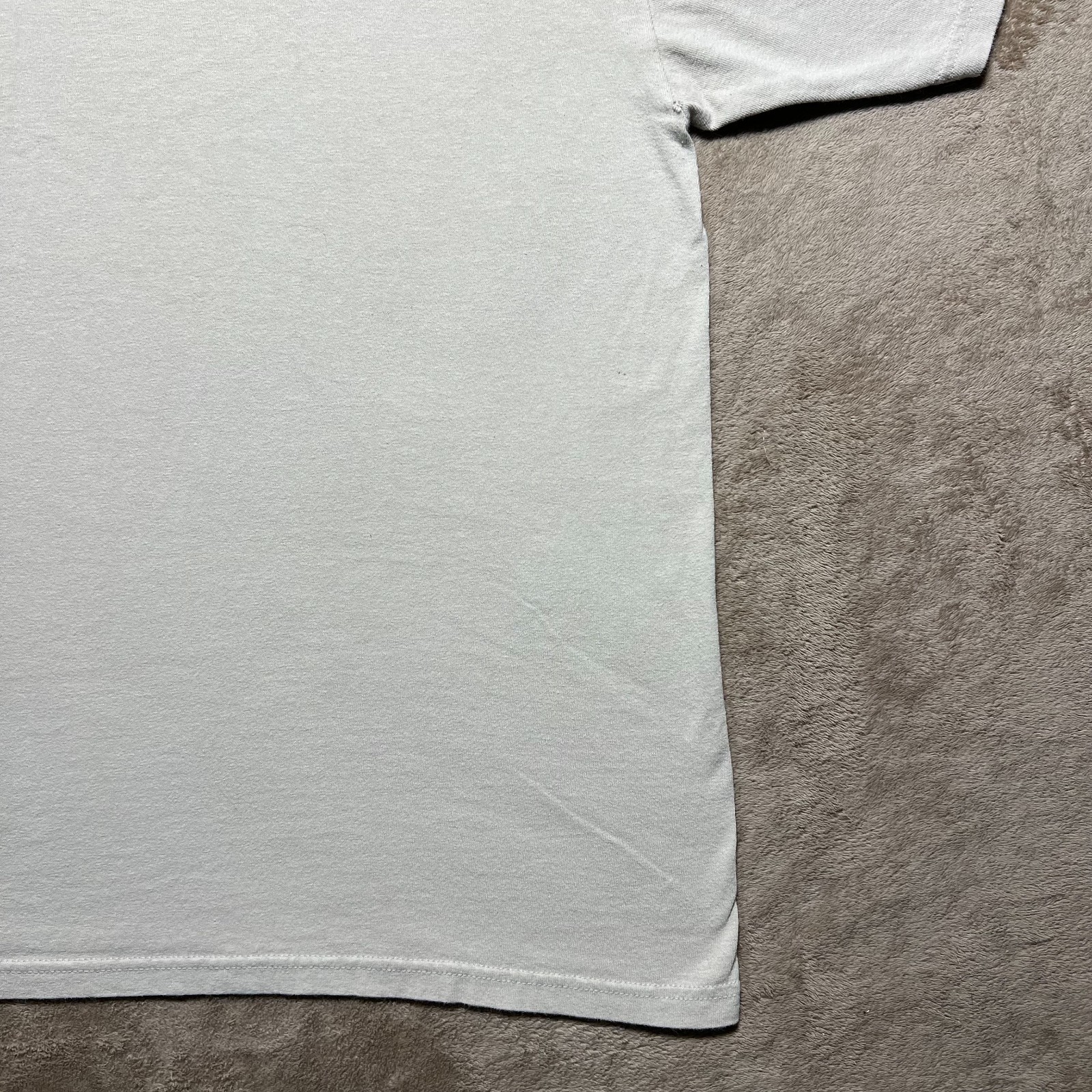 Vintage Y2K Blank T Shirt Mens XL Beige Cotton Basic Minimal Tee Anvil Tag