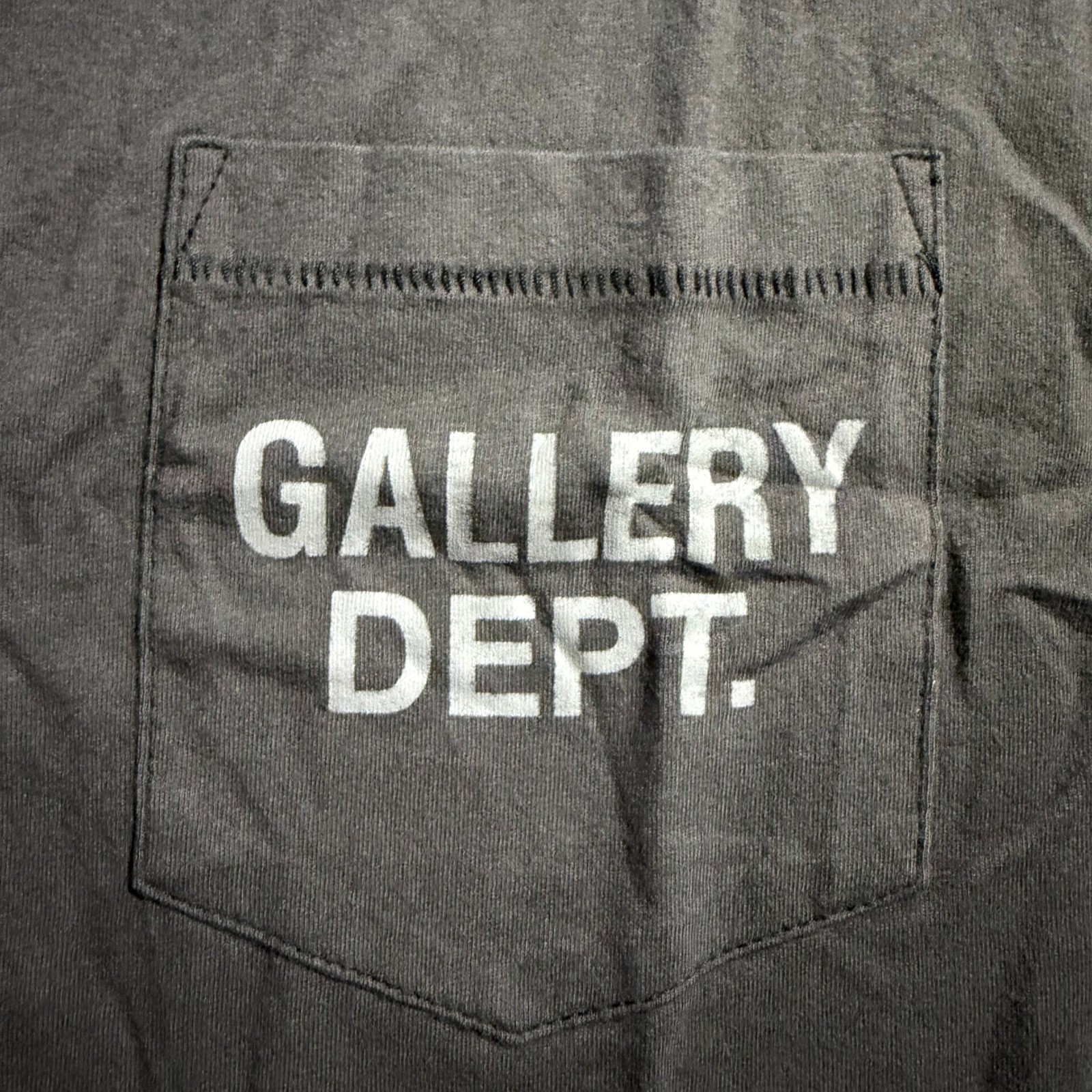 Gallery Dept Muscle Tee Size Medium Charcoal Grey Sleeveless Pocket Logo Shirt