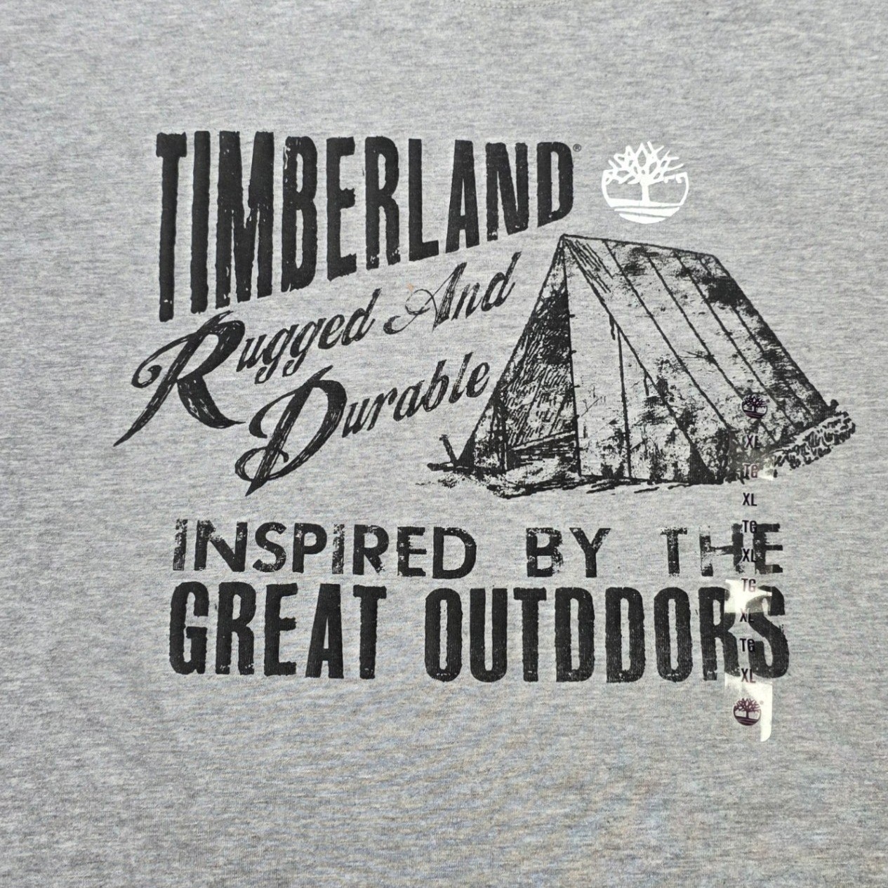 Timberland Great Outdoors T-Shirt Men&rsquo;s Size XL Gray Cotton Short Sleeve NWT