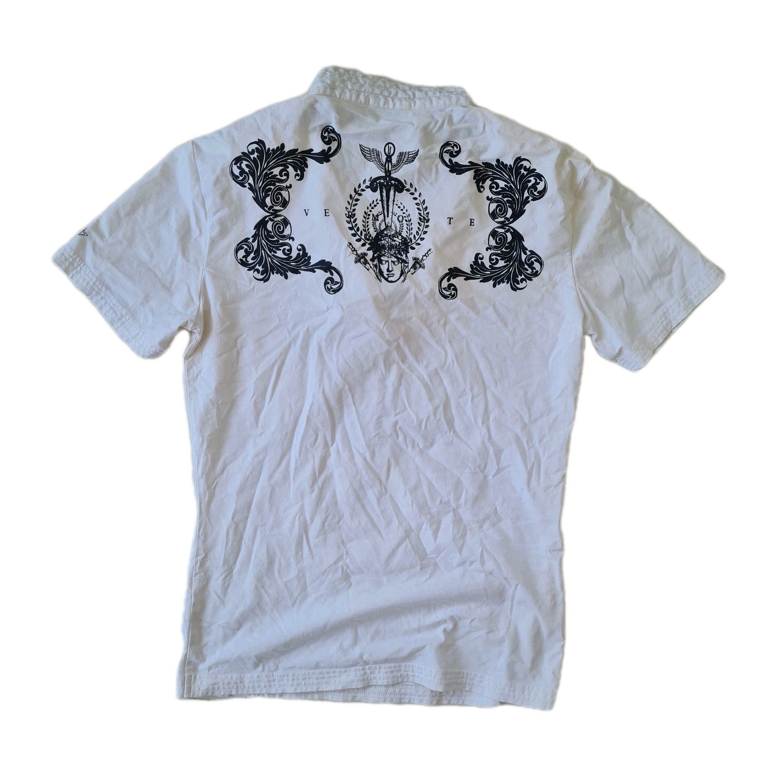 International Male Roma Vermonte Top Shirt Zip Stretch Muscle S Black White