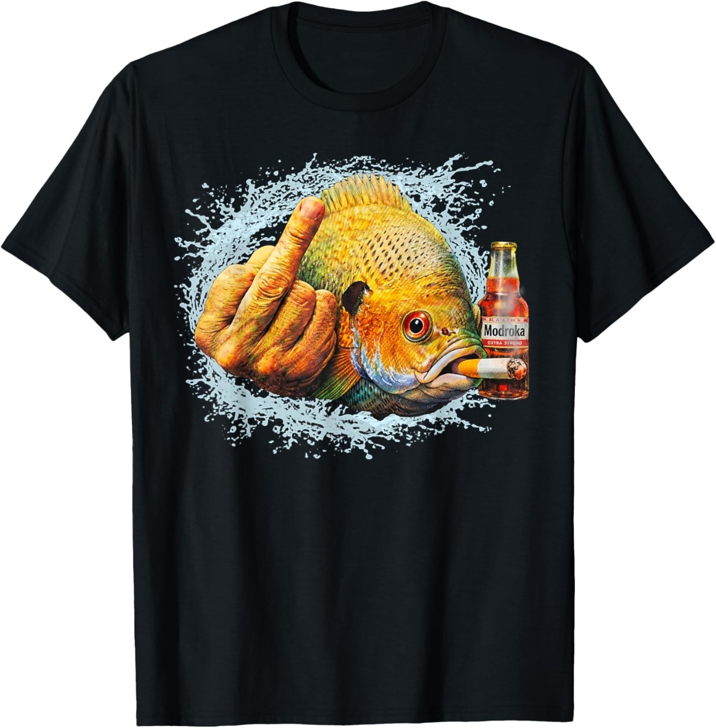 Funny Smoking Bluegill Middle Finger Meme Funny Meme Gen Z Gift Unisex T-Shirt