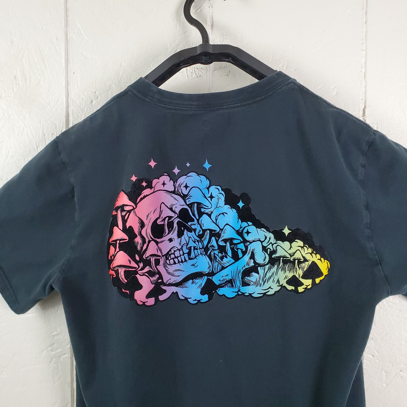 Converse Shirt Mens Medium Black Crew Neck Short Sleeve Graphic Stretch Pullover