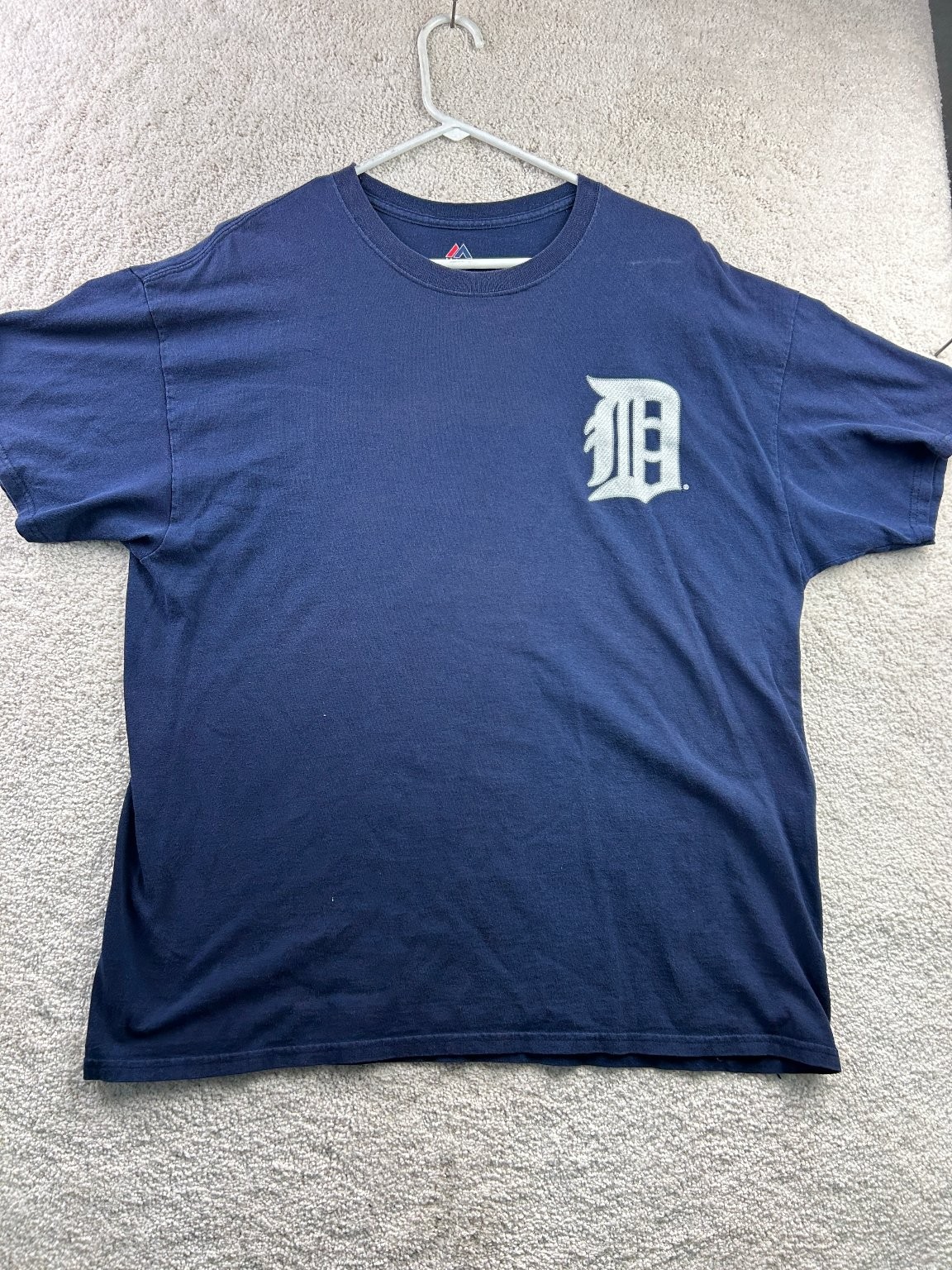 Majestic T-Shirt Men&rsquo;s Navy XL Detroit Tigers Cotton Crew Neck