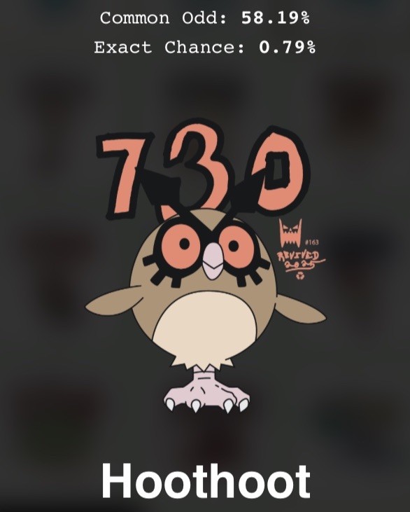 Asspizza x Pokemon Gen2 x 730 Printing Revived Hoothoot T-shirt Size M 19.5×26.5