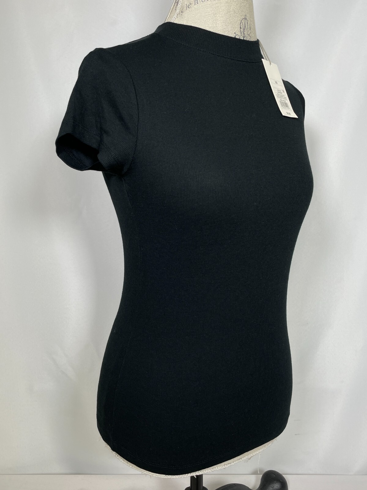 A New Day Black Cotton Blended Crew Neck T-Shirt Top Women&rsquo;s SMALL NWT