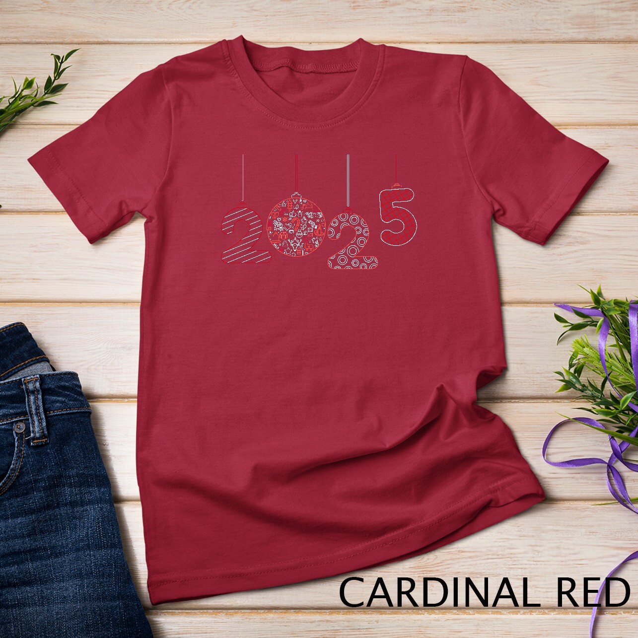 Minimalist 2025 Chic and Modern New Year Design Funny T-shirt Unisex T-shirt
